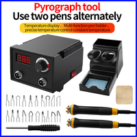100W Digital Pyrography Machine Soldering Iron 300-700℃ Knob Adjustable Temperature Control Soldering Machine Sets AC220V/110V
