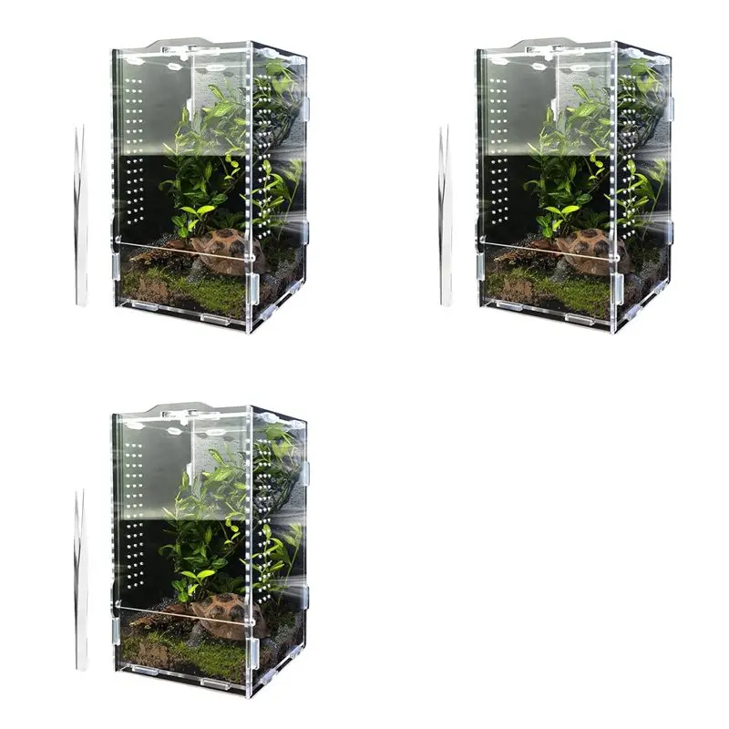 

【ORNAMENT】3X Jumping Spider Enclosure, Tarantula-Enclosure Large Acrylic Terrarium, Reptile Enclosure Jumping Spider Accessories
