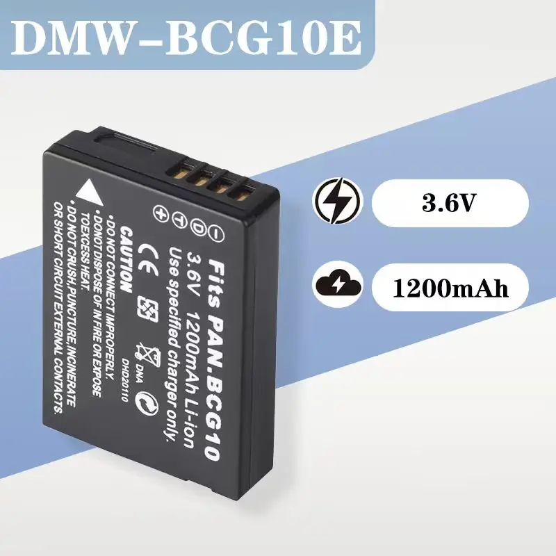 

3.6V 1200mAh Battery Compatible with Panasonic DMW - BCG10E, Suitable for DMC - ZR1, ZR3 Cameras