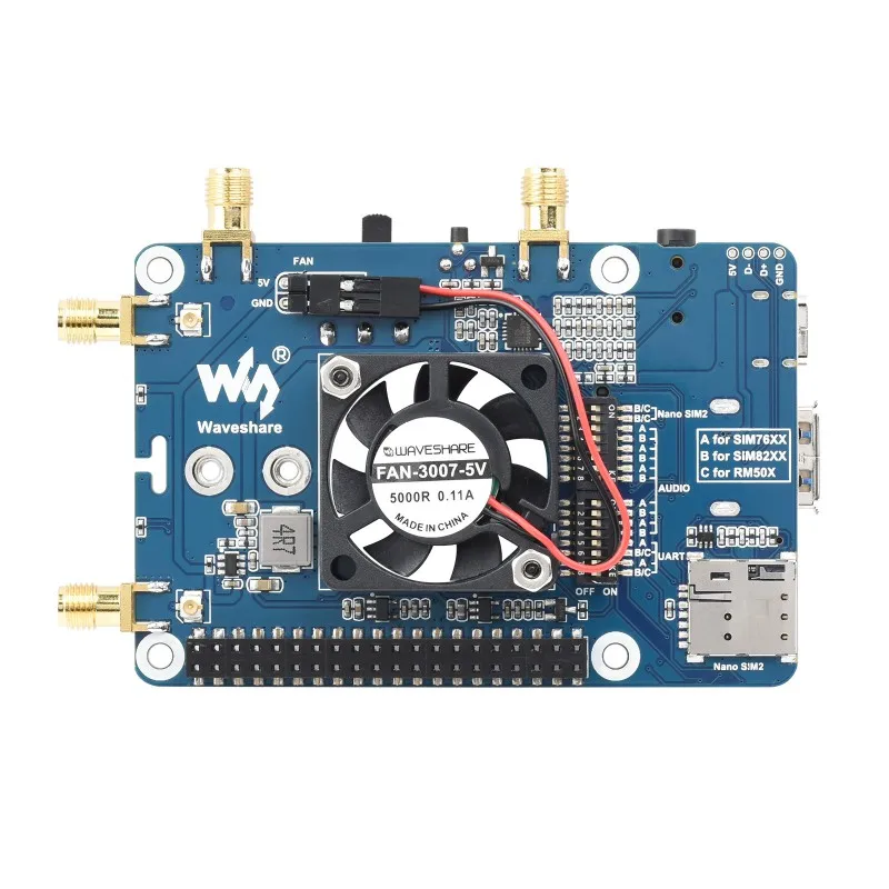 EM06-E LTE Cat-6 HAT per Raspberry Pi, Doppie Antenne LTE-A, Multi Region Multi Band, GNSS