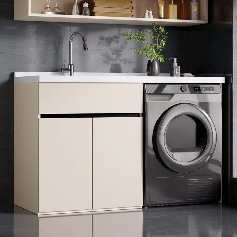 Laundry cabinet Honeycomb aluminum All aluminum Balcony cabinet Combination khaki washing machine significant other integrated