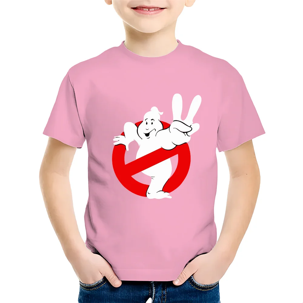 Summer Boys/Girls Cartoon Cotton Fun Ghostbusters Games Printed Short Sleeve Kids T-shirt Cute Kawaii 2024 New Short Sleeve