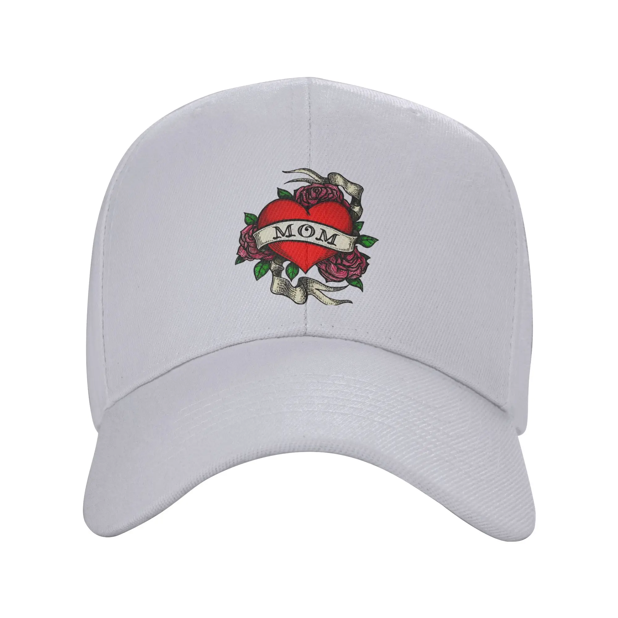 Traditional Mom Loving Heart Tattoo  Sun Baseball Cap Ed-Hardys Summer Trucker Hat For Men Adult Hiking Fishing Baseball Caps