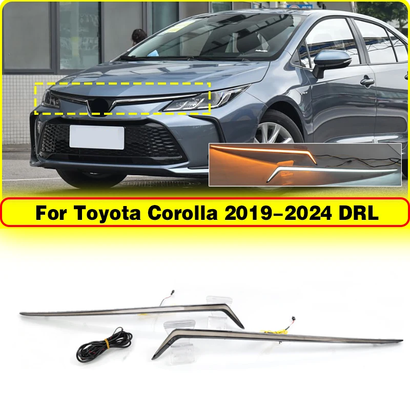 

For Toyota Corolla 2019-24 streamer in the mesh light, LED front through light, modified decorative light Daytime Running Light