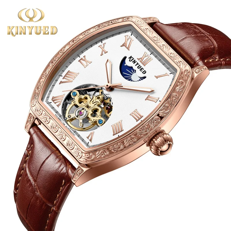 KINYUEDBusiness Automatic Mechanical Multifunctional 's Hollow Wine Bucket Men's Watch