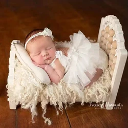 Newborn Photography Props Baby Bed Handmade Photo Furniture Retro Bebe Photo Accesories Recien Baby Girl Boy Posing Bed Backdrop