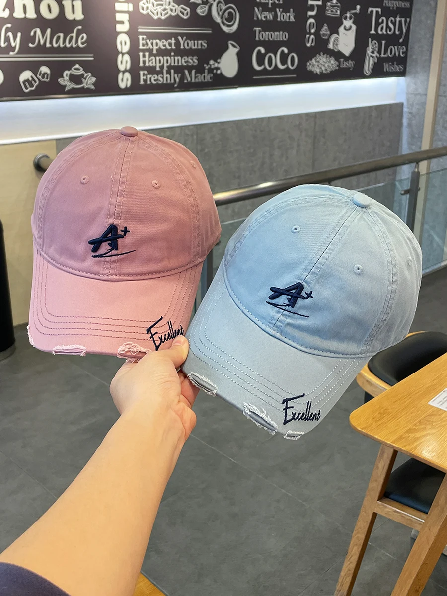 

Letter Embroidery Deep Top Face-Looking Small Peaked Cap Female Couple Baseball Hat Male Class Hat