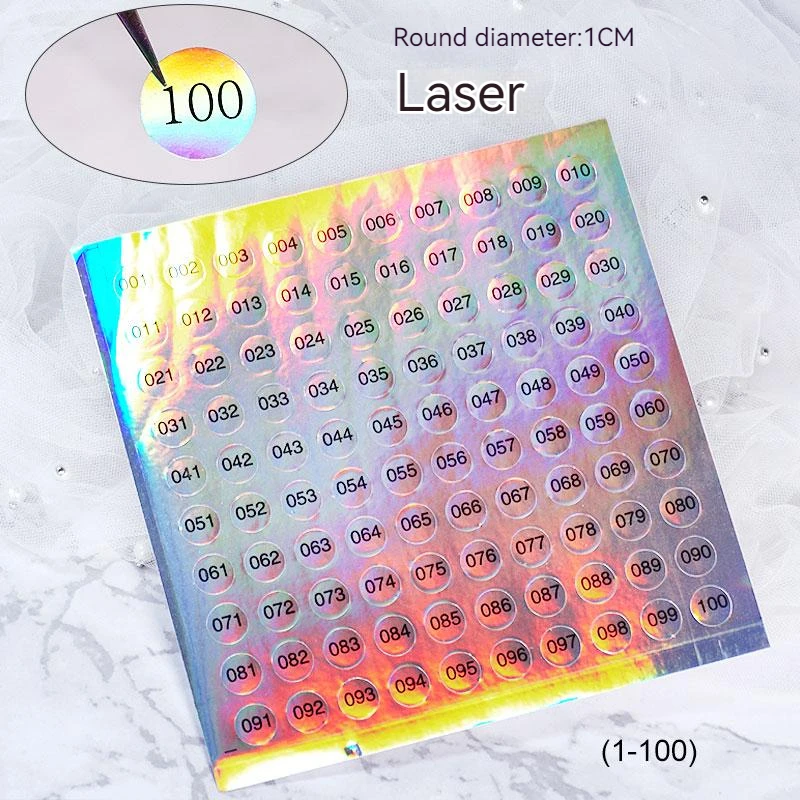 Nagellak Kleur Gellak Nummer Sticker Label 1-600 Markering Nummering Manicure Waterdichte Laser Label Sticker