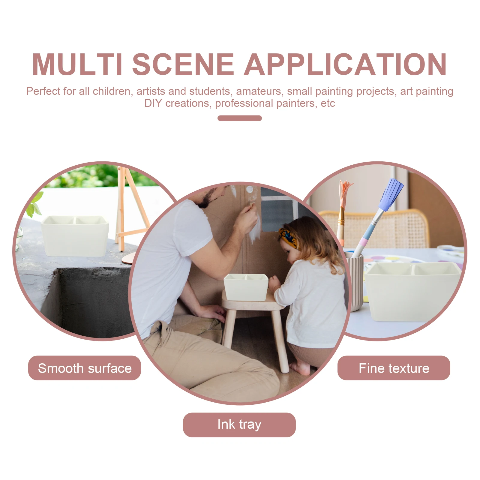 Premium-Keramik-Schreibpinsel-Unterlegscheibe, große Tintenplatte für Künstler, Studenten, Lehrer, bruchfest, leicht zu tragen, Tintenaufbewahrung