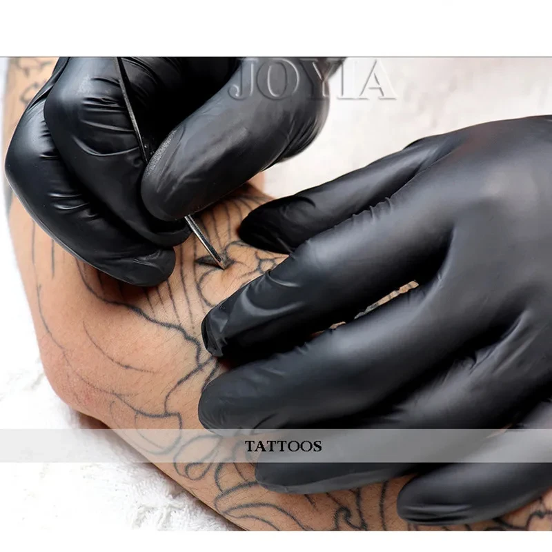 Disposable Gloves Black Nitrile Protect Gloves For Food Preparation Tattoos Hair Dye XS S M L XL Men Women Child Gloves 100 50