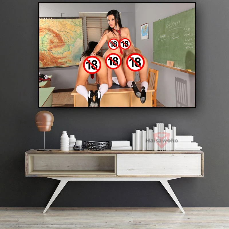 Sexy Women Tits Toy Nude Pussy Schoolgirl Aletta Ocean Canvas Printings Art Poster Home Decor Bedroom Decoration Wall Painting