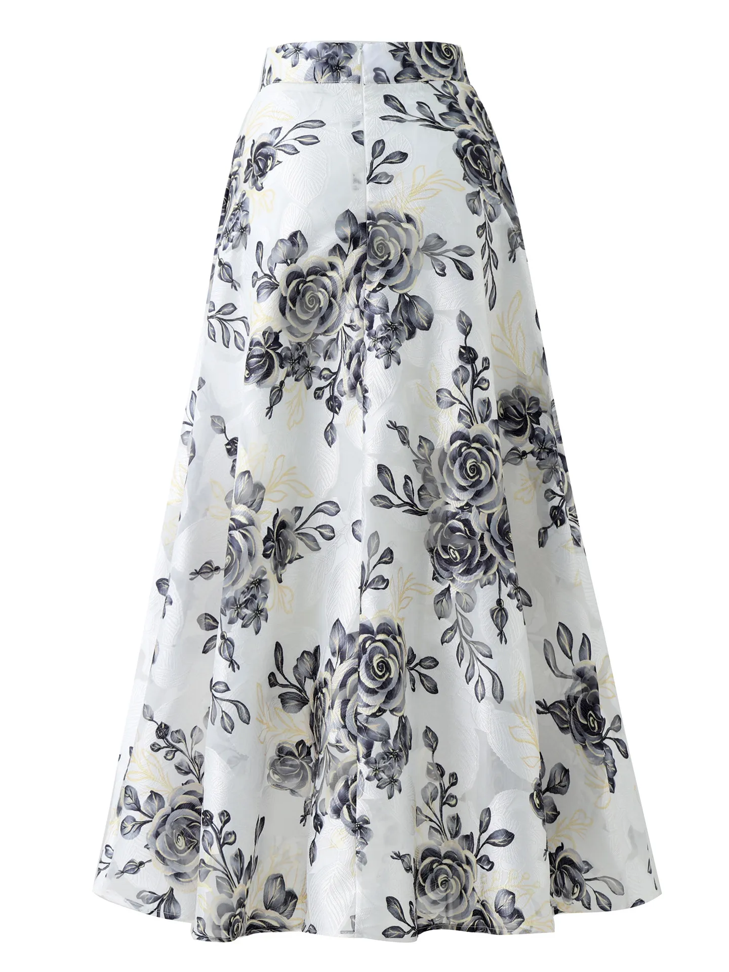 High Quality Exquisite Embroidery Jacquard Ultra Long A-line Skirt New Spring Summer High Waist Elegant Lady Umbrella Skirts