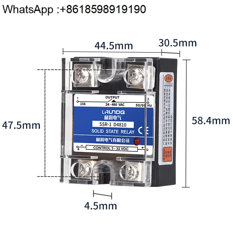 Single solid state relay DC control AC 480V10A imported chip components SSR-1 D4810