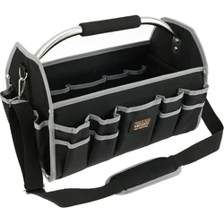 Open Top Tool Tote Bag Foldable Electrical Tool Bag Water-Resistant Tool Carrier with Adjustable Shoulder Strap Reinforced