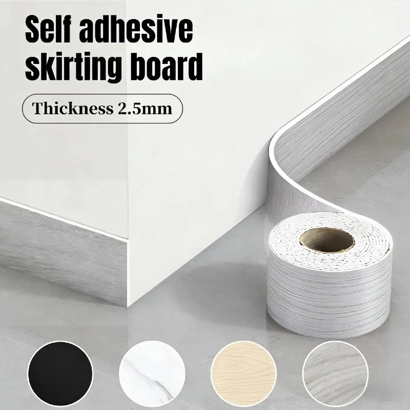 

Interior Decoration Foam Skirting with Adhesive Wood Grain Texture Self-adhesive Wall Sticker Anti-Collision Waistline Baseboard