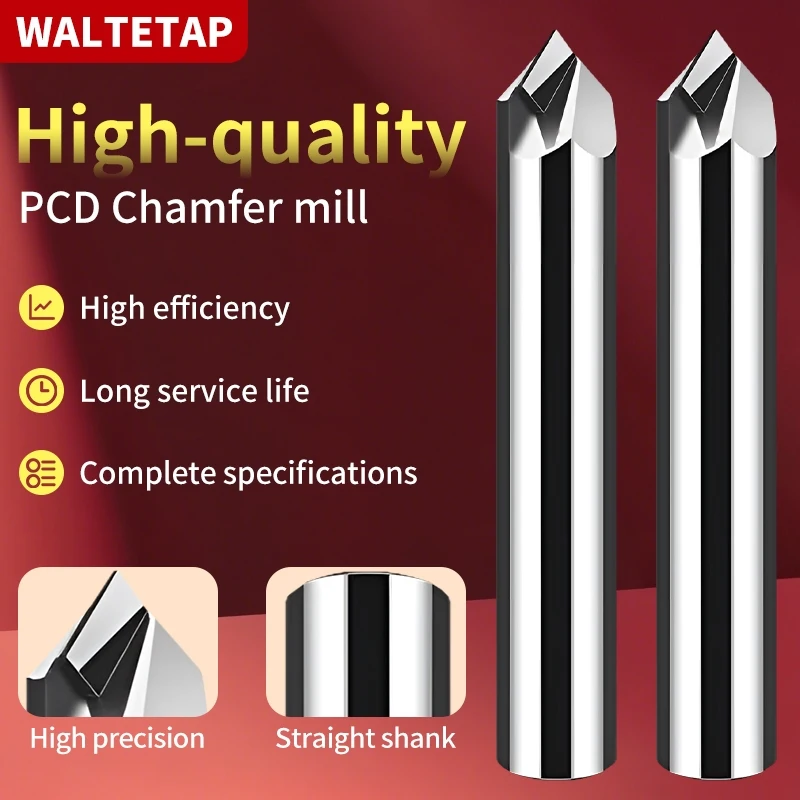 

WALTETAP PCD 90 ° chamfered diamond high beam mirror special end mill CNC machining milling cutter