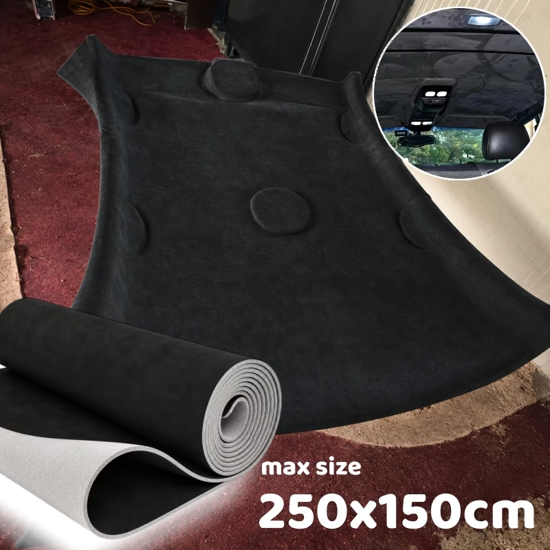 Car Roof Headliner Fabric Suede Foam Material Ceiling Liner for Auto Interior Upholstery Repair Replacement DIY Craft Lining 2M