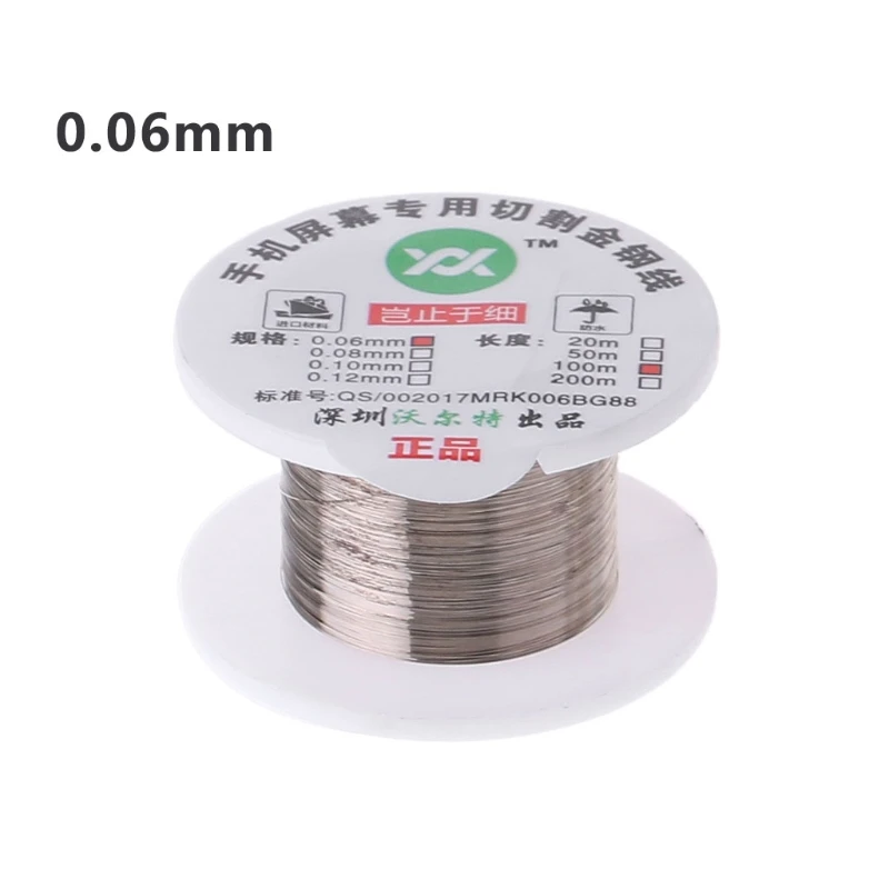 High Tenacity Cutting Wire Gold Metal Wire Cutting Line LCD Display Screen Separator 0.05/0.06/0.08/0.1mm