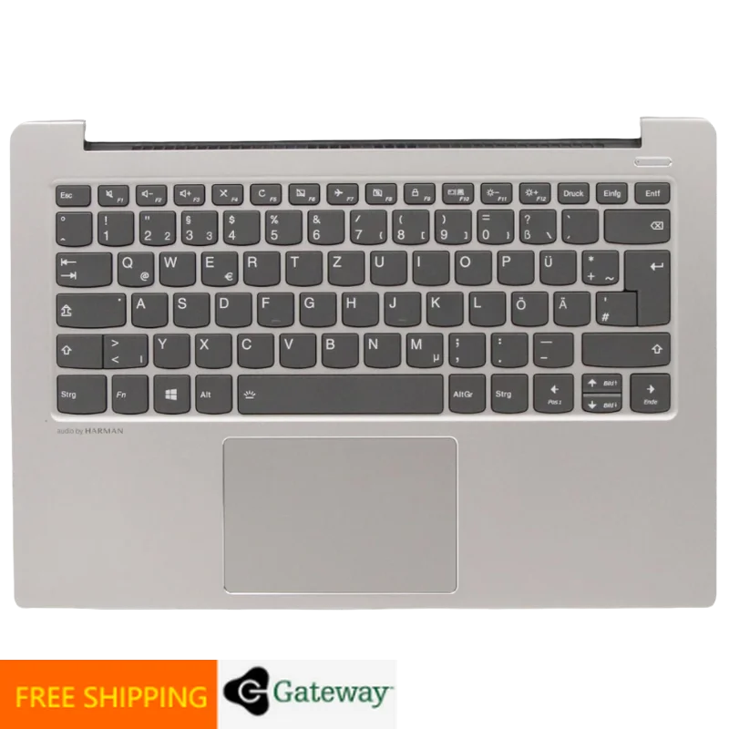 

DE German Mineral Gray Keyboard Upper Case Palmrest Shell Cover For Lenovo Ideapad 530S 14 14IKB 14ARR 5CB0R12111