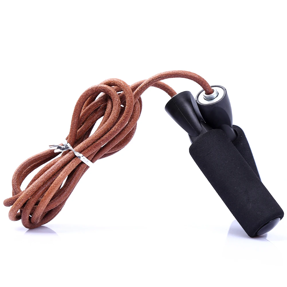 Professional Cowhide Jump Rope Fitness Boxer Training Skipping Rope Weightloss Workout Excercise Boxing MMA Jumprope