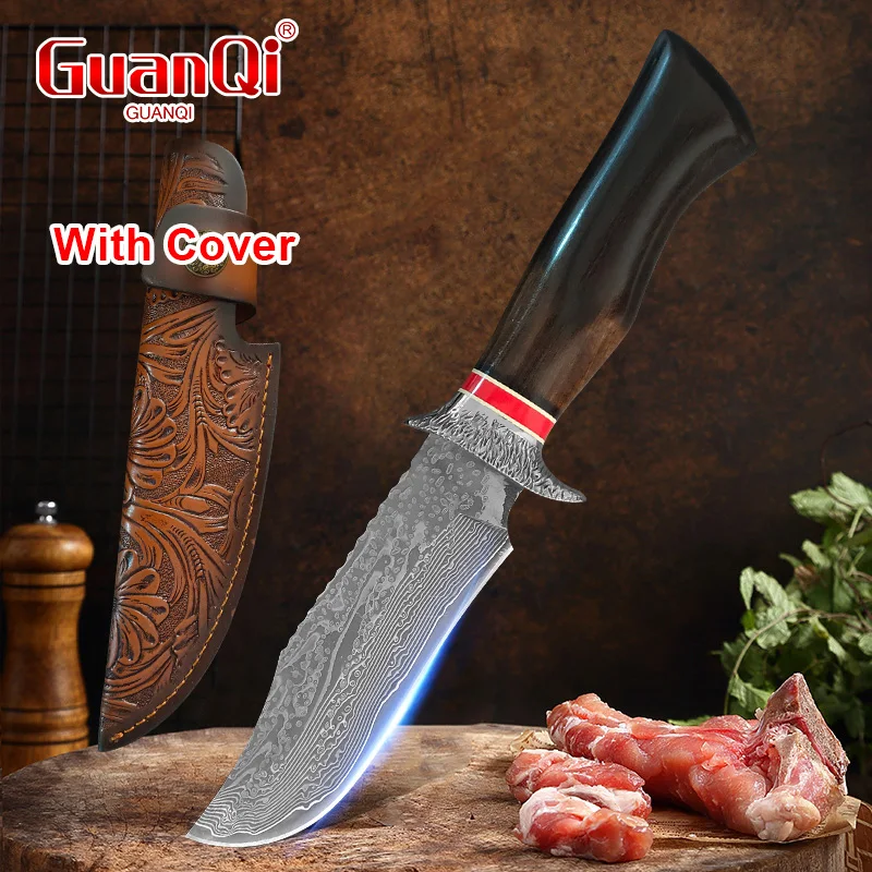 Barbecue Knife Damascus Steel Knife Sharp Boning Knife Chef Cleaver Slicing Meat Fruit Fish Filleting Knife Butcher Knife