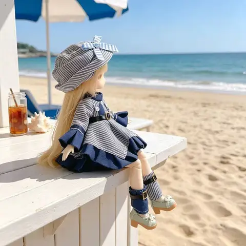 Платье для куклы Blythe в полоску