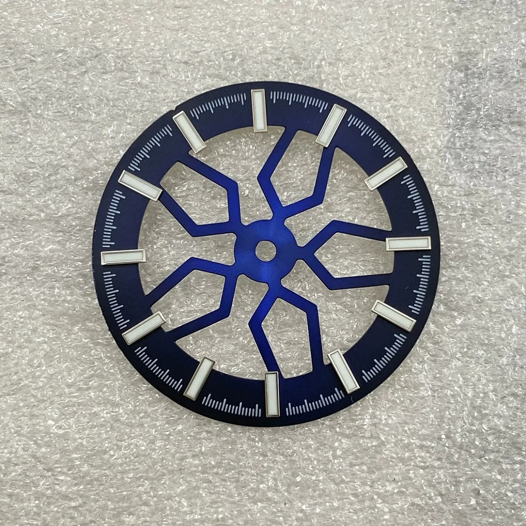 31.8mm Hollow Wheel Bone No Logo Dial For NH70 Movement Green Luminous Watch Modification Accessories Custom Logo