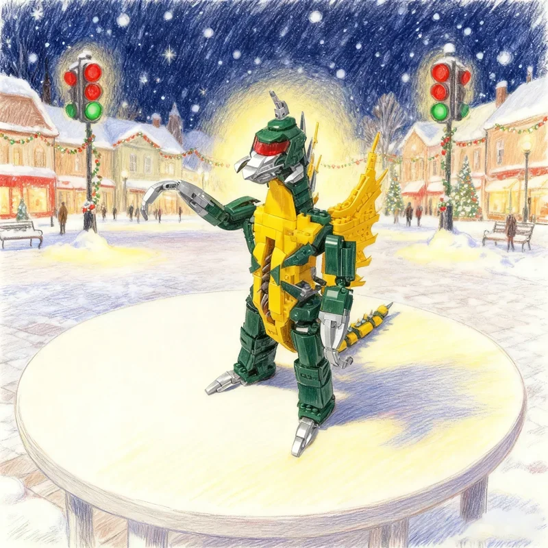 

1412pcs MOC Gigan Showa Era Model Building Blocks Architecture Assemble DIY Creative Idea Toys Brick Festival Gifts Education
