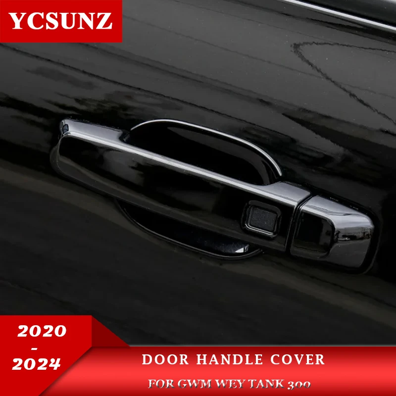 

ABS Door Handle Trim Cover With Hole For GWM WEY Tank 300 2020 2021 2022 2023 2024 Door Bowl Cover Car Accessories