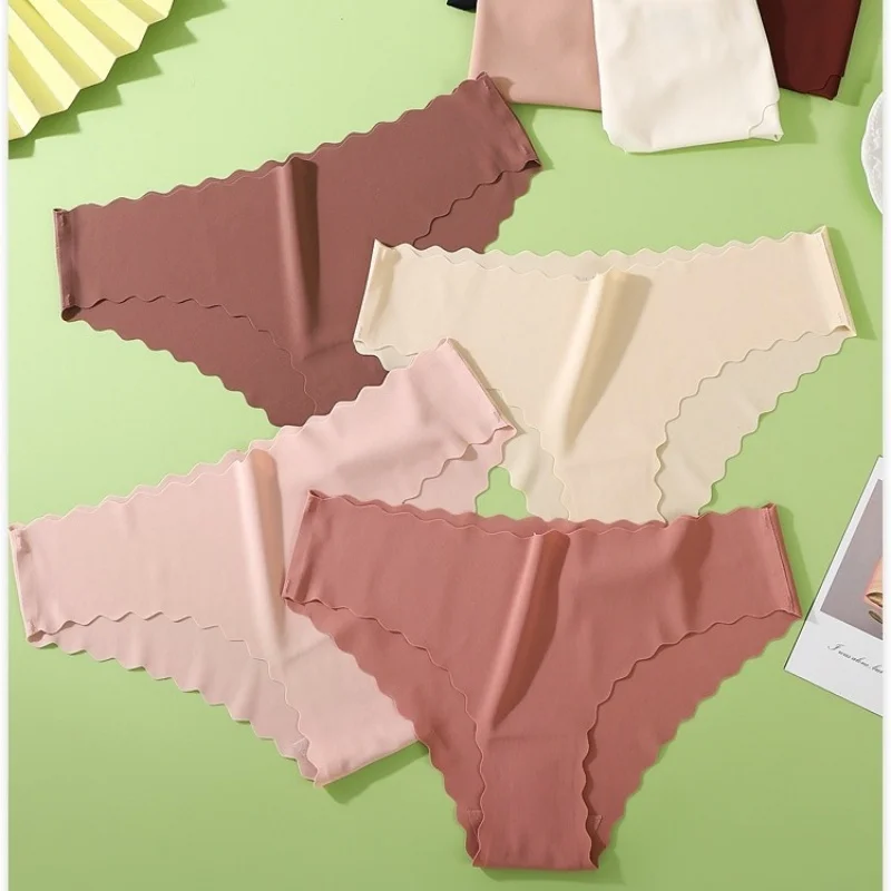 3 stks/set Slipje Vrouwen Naadloze Ondergoed Laagbouw Slips Vrouwelijke Onderbroek Onzichtbare Glanzende Bodems Slipje Sexy Lingerie S-XL