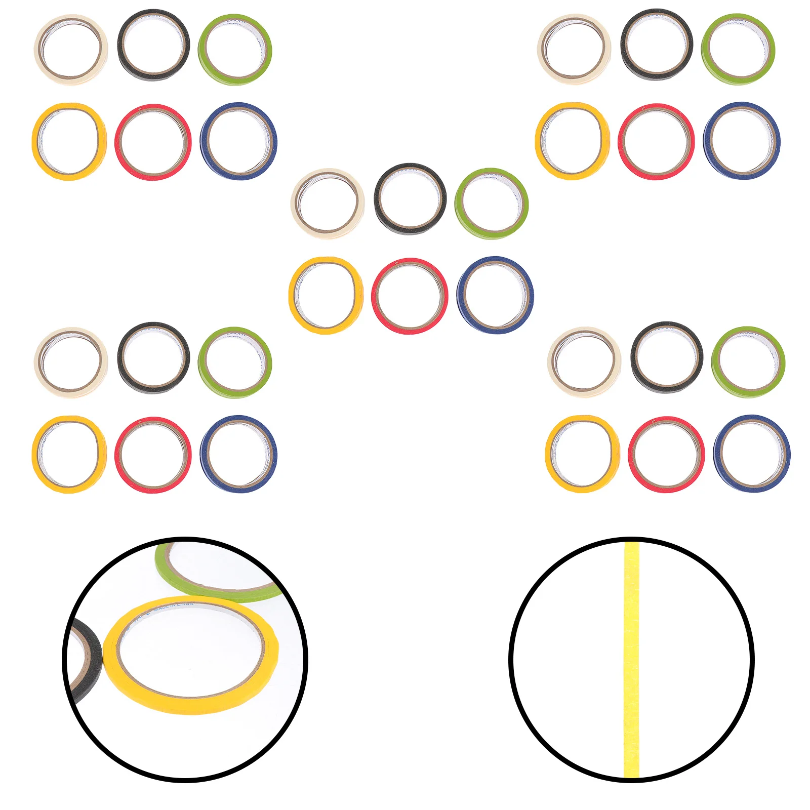 

30pcs Colored Masking Tape Labeling Positioning Line Adhesive Paper Tapes For Craft Diy Art Projects Clothes Draping Tape