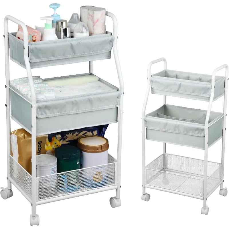 עגלת גלגלים עם גלגלים - מארגני תינוקות ואחסון לציוד תינוקות, מארגן חיתולים, מארגן אמנות ויצירה