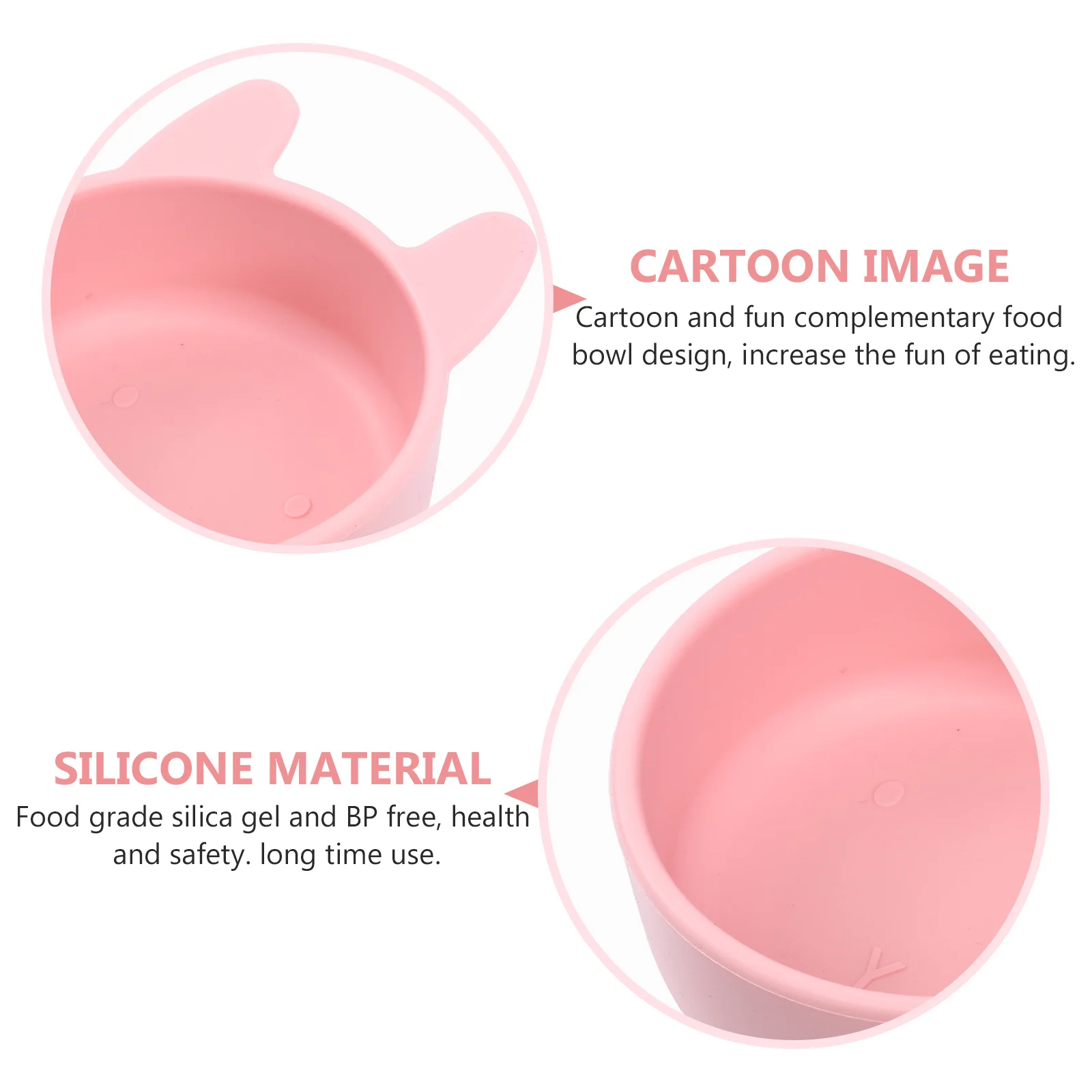 

1pcs Silicone Suction For Kids Cartoon Baby Food Bowl Microwave Freezer Safe Space Saving Kids Tableware Baby Compartment Bowl
