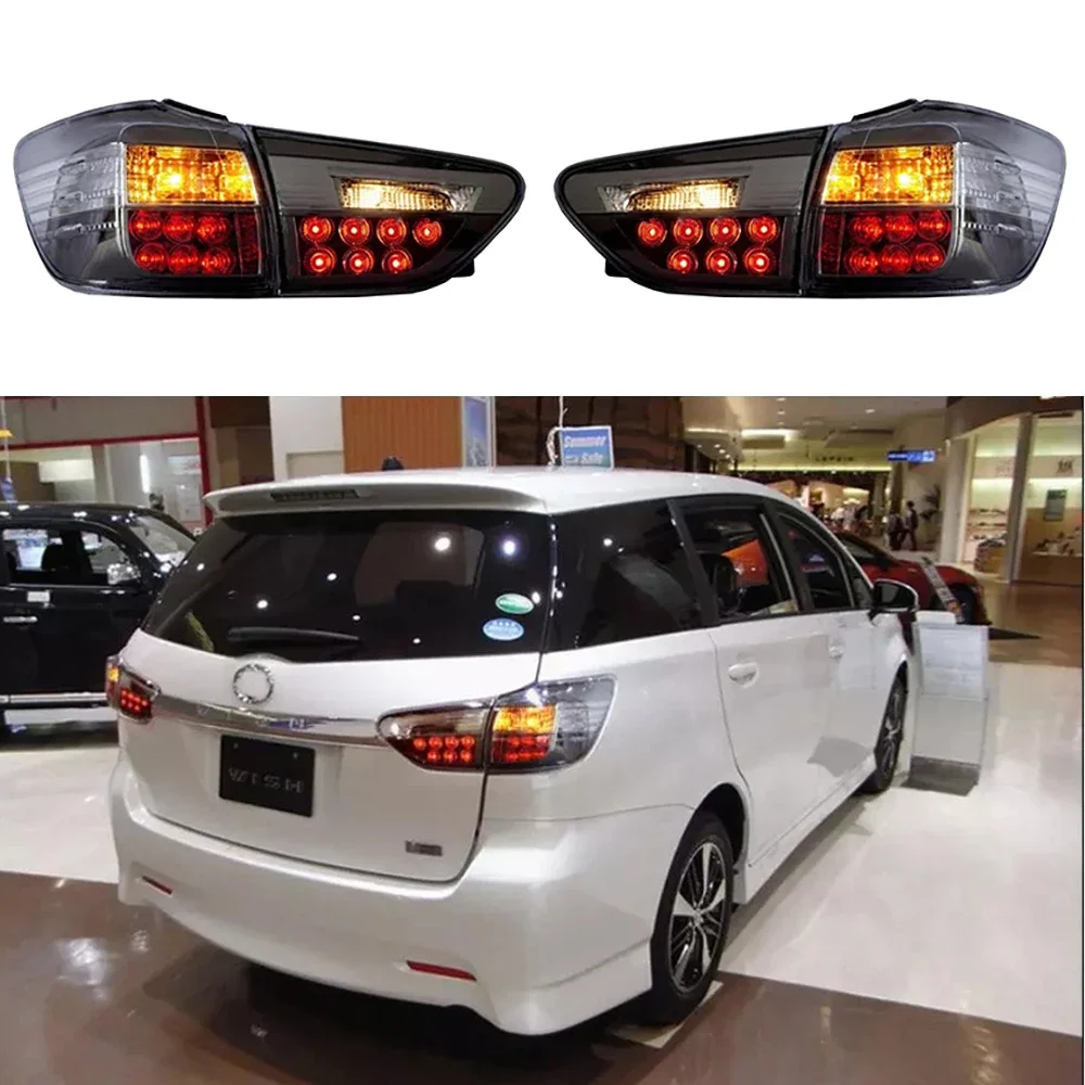 1 Pair Car Taillight LED Rear Lamp  For Toyota WISH 2009-2015 Rear Driving Lamp + Brake Light + Reverse Light + Turn Signal