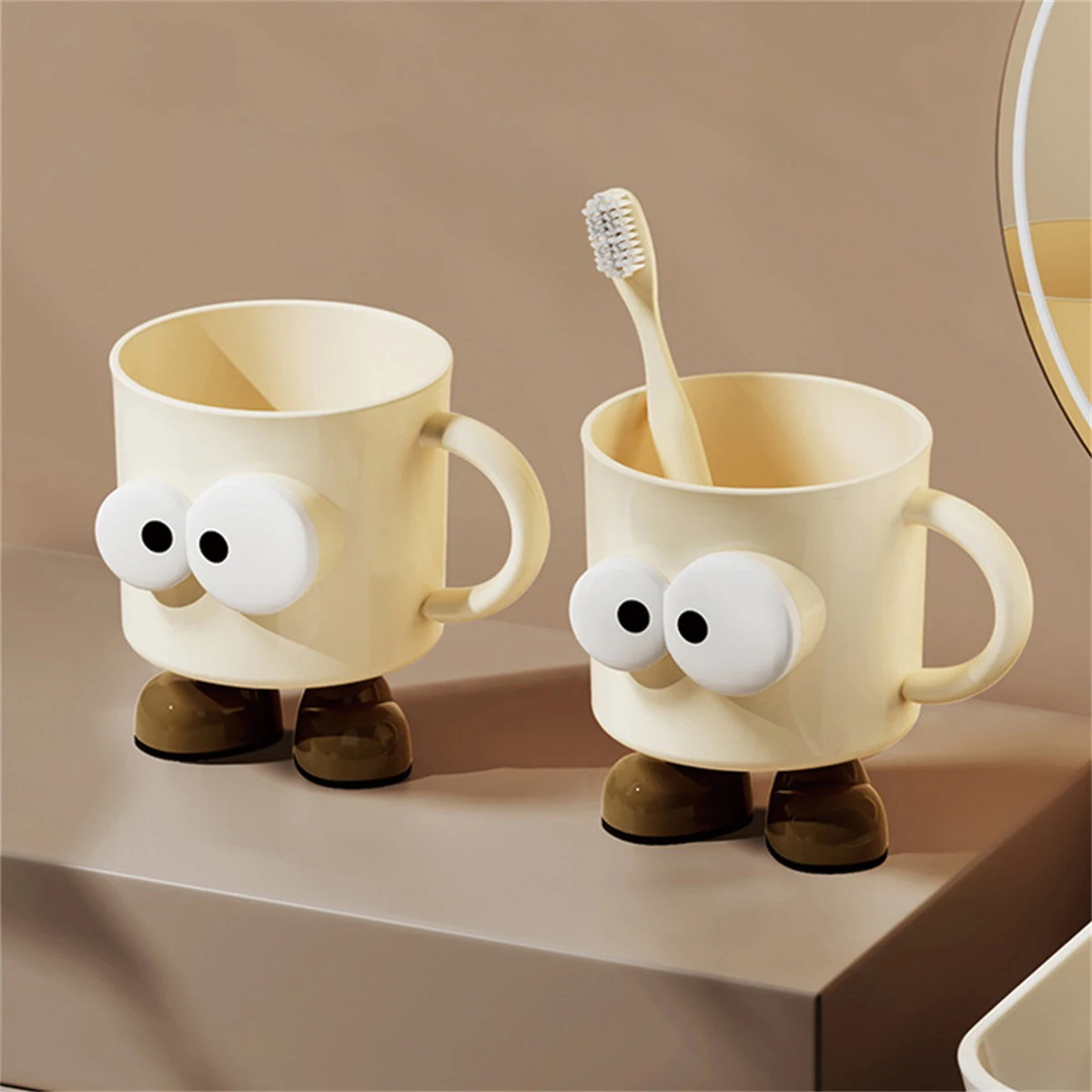 

Tooth Wash Cup Big Eyes Large Feet Bathroom Cup Bathroom Toiletry Cup For Vanity And Countertop Rinsing Cups Toothbrush Holder