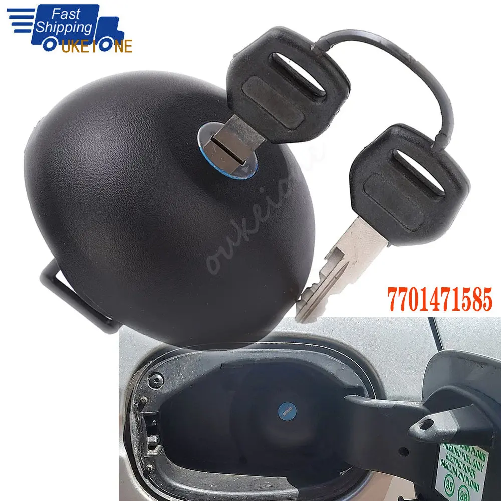 7701471585 Lock Petrol Fuel Tank Cap with 2 Keys for Renault Clio Laguna Espace Megane Scenic Twingo 7701471227 Car Accessories