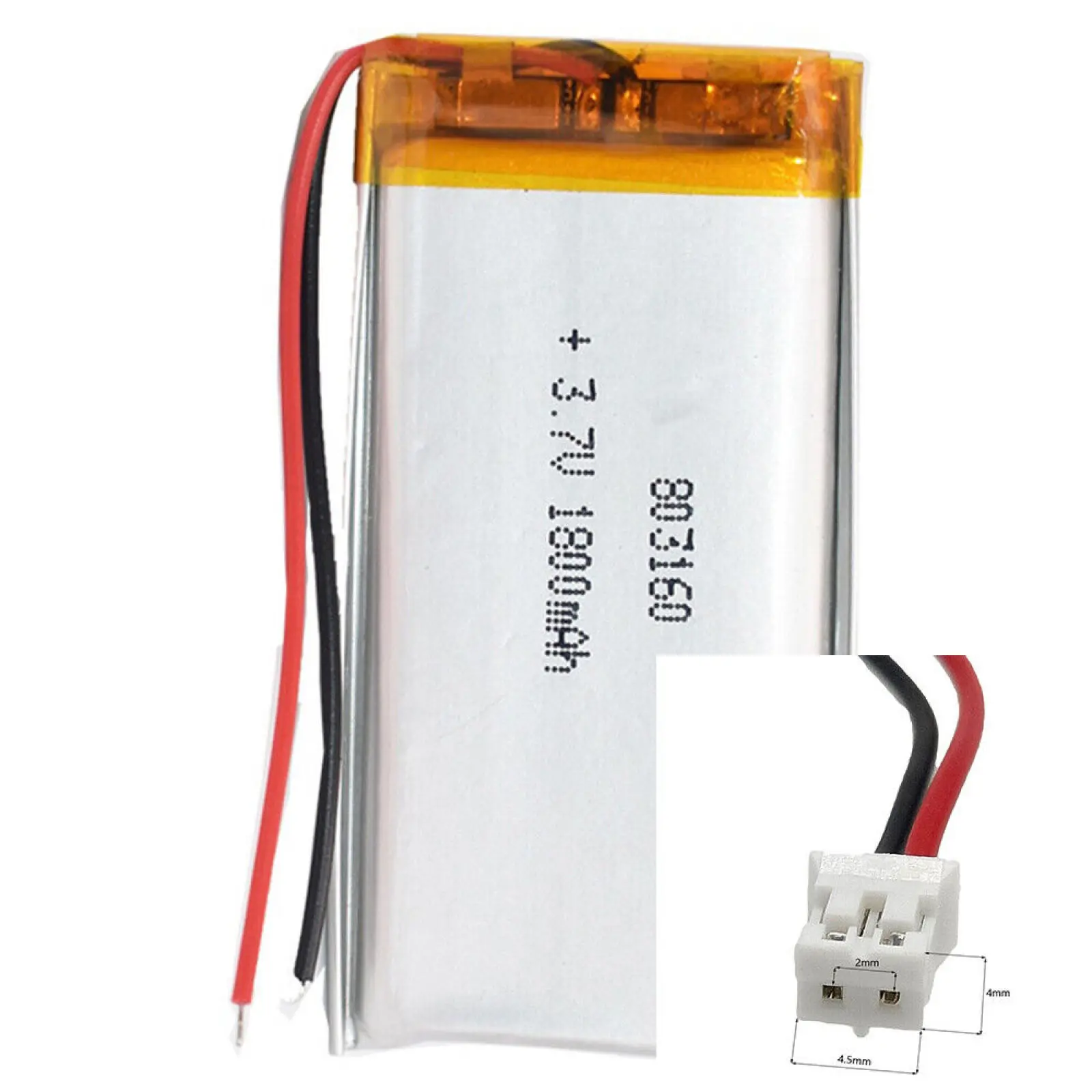 3.7V 1800mAh 803160 Li-Polymer Li Battery JST-PH 2pin 2.0 For CAMERA POWER BANK ELECTRIC TOYS CHARGING TREASURE POWER