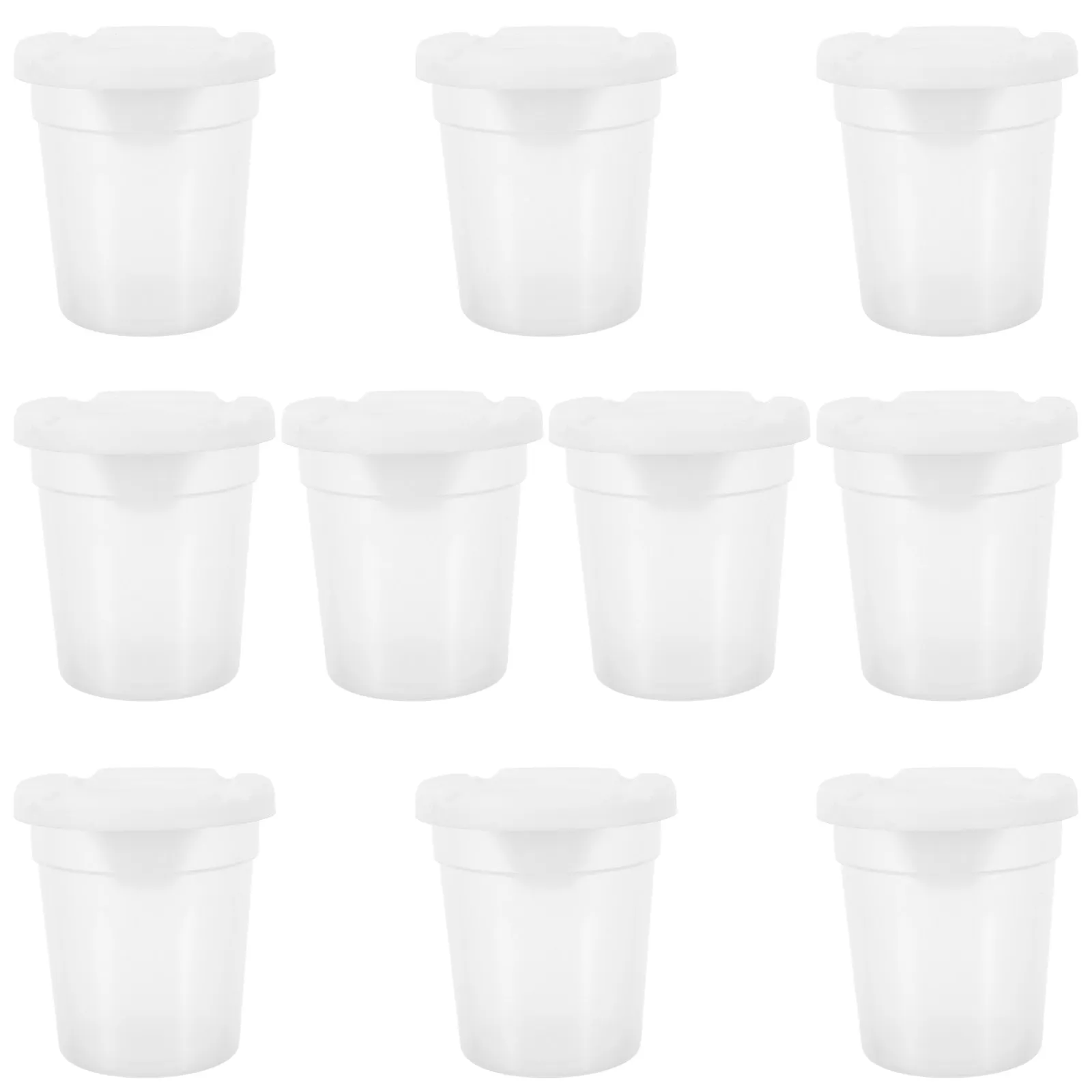 10Pcs Spill Proof Paint Cups with Lids Reusable Plastic Paint Containers for Preschool Classroom Art Supplies Painting