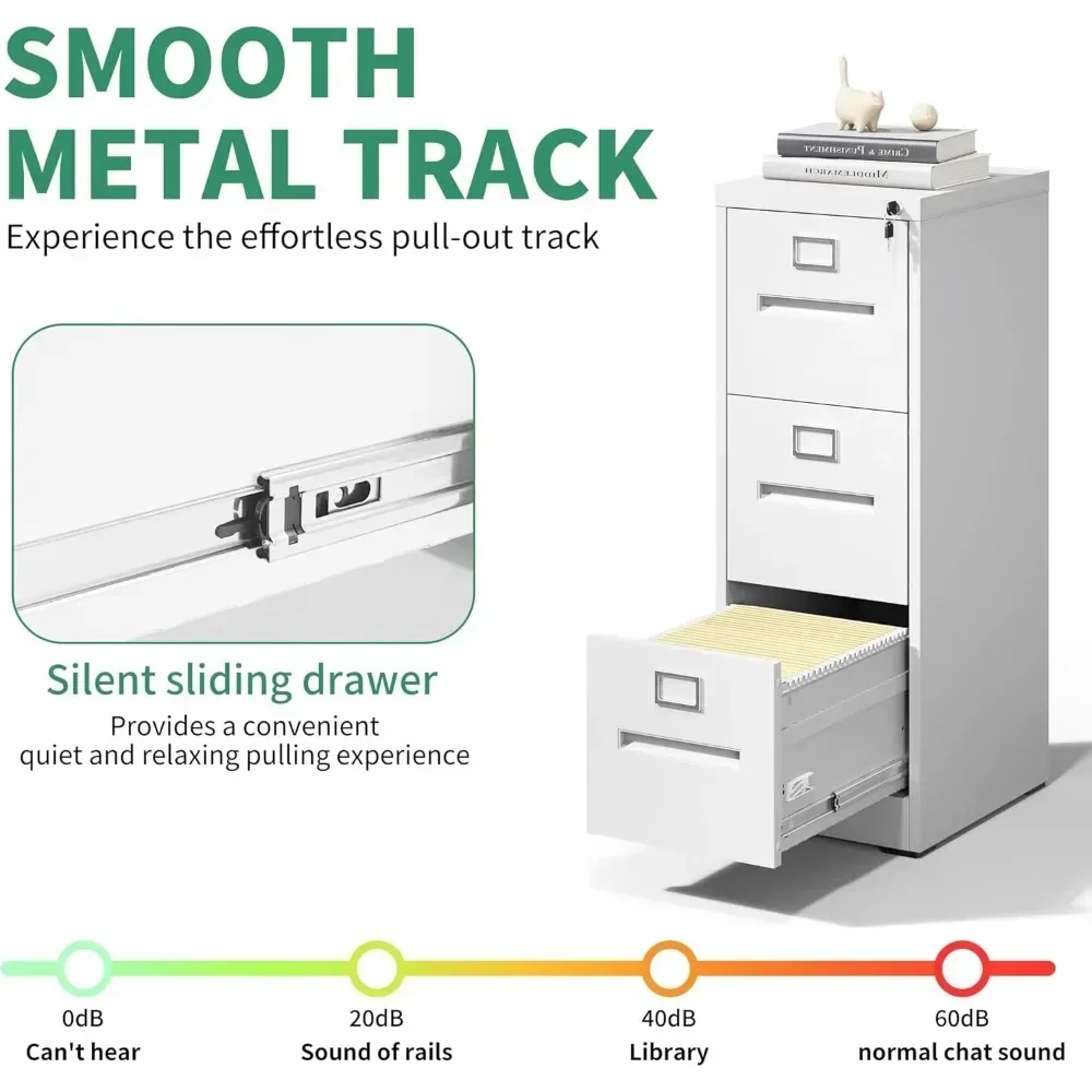 3 Drawer File Cabinet Metal Vertical File Cabinet With Lock For Home Office  Steel File Cabinet For Offices Filing Cabinets