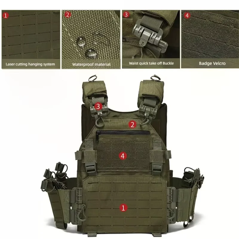 

900Doxfor Camouflage Tactical Vest for Sports Outdoor Training Multi-functional Fitness Uniform Abrasion Resistant Tactical Gear
