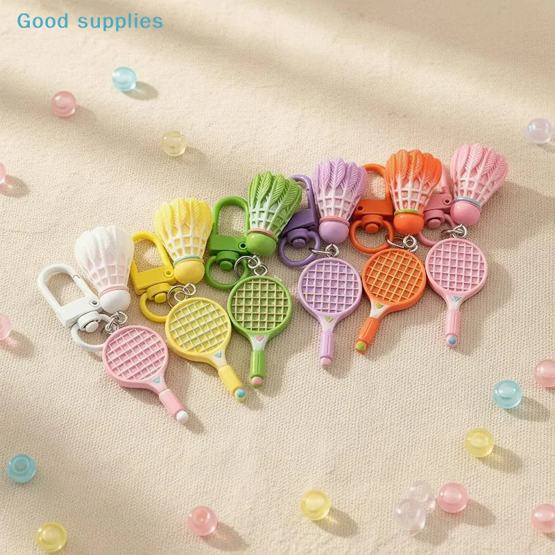 nimbleSimulation Badminton Racket Keychain Fashion Personality 1Pcs Durable Key Ring for School Bag Decor Holiday Giftobject