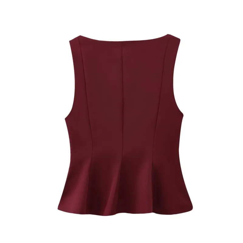 HipSeam تنورة قصيرة نمط تانك القمم مثير أكمام سستة المرأة الأعلى سيدة الربيع الملابس مطوي هيم تنورة قصيرة رداء علوي من دون أكمام للنساء
