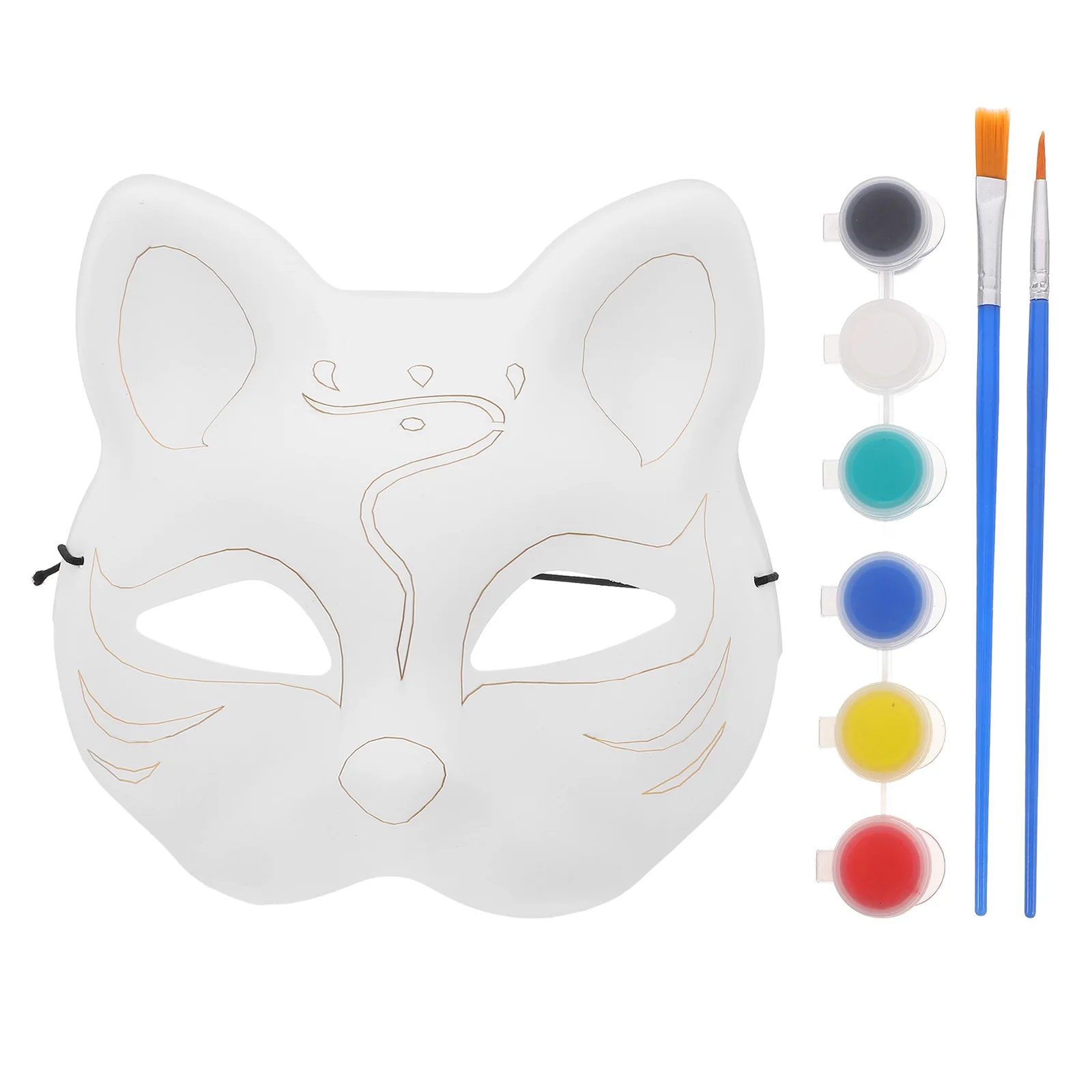 

Blank Fox Cat Mask DIY Kit Unpainted Animal Face Masks for Painting Craft Plastic Masquerade Accessories Cosplay Props