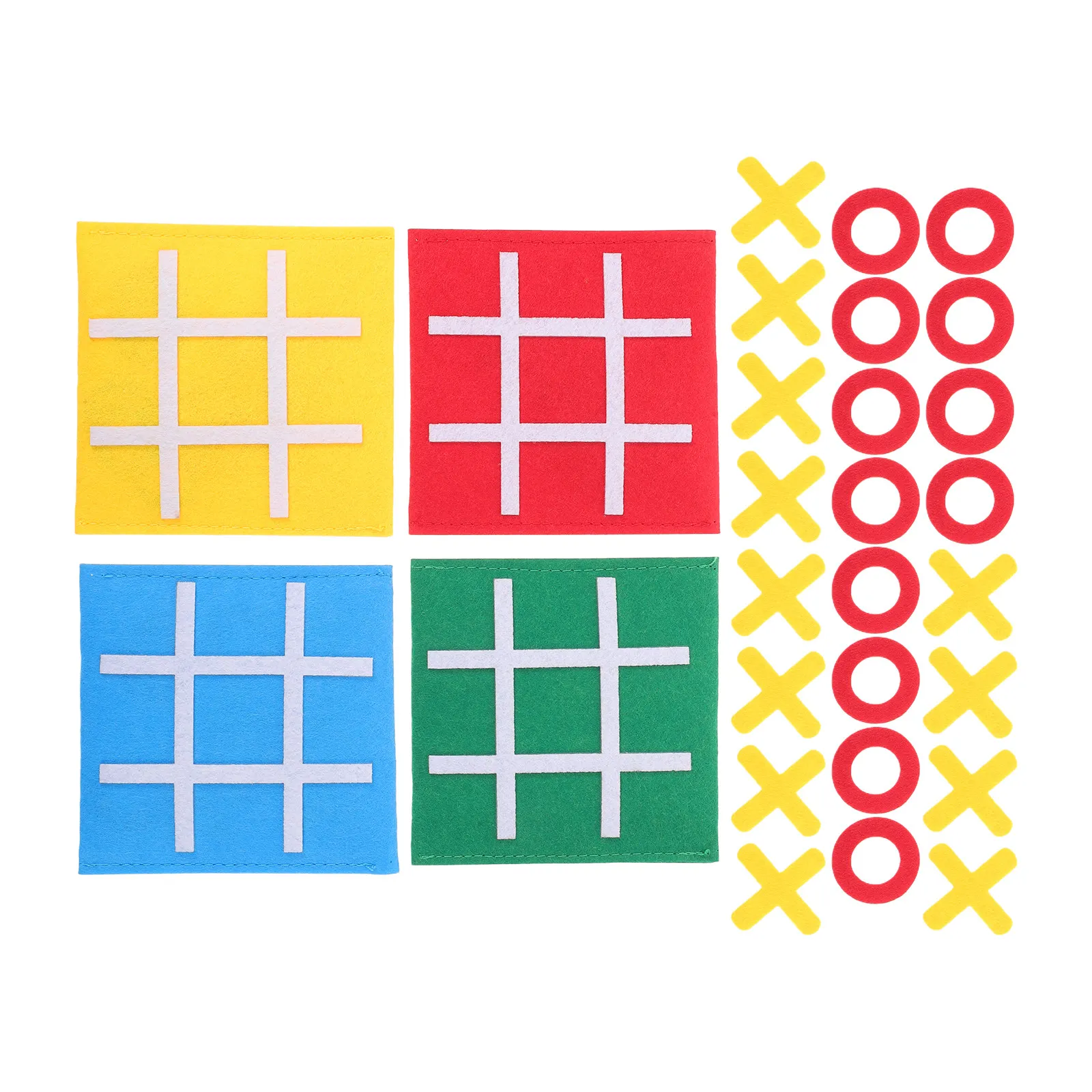 

4Sets Mini Checkers Board Game Felt Portable Indoor Kids Activity Party Favors Birthday Party Return Gifts Red Yellow Blue