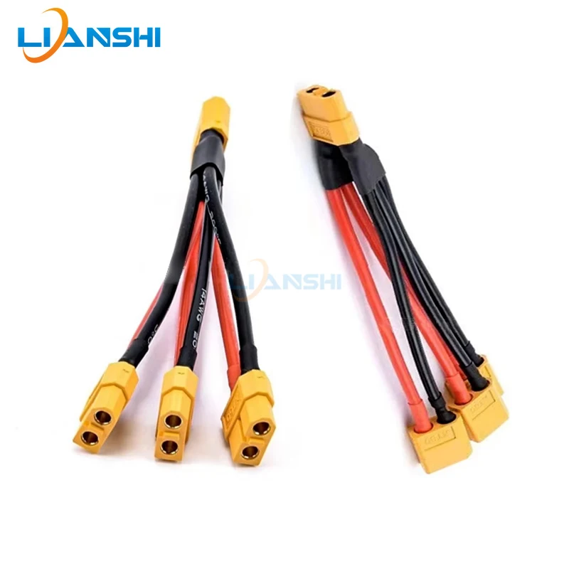 XT60 and cable one tow three points three male female plug soft silicone wire model plane battery plug 12/14AWG