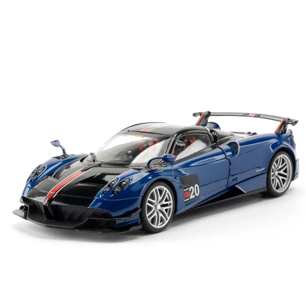 1:18 Pagani Huayra BC Alloy Sports Car Toy Model Diecast Metal Racing Car Model Simulation Sound and Light Car Toys Boys