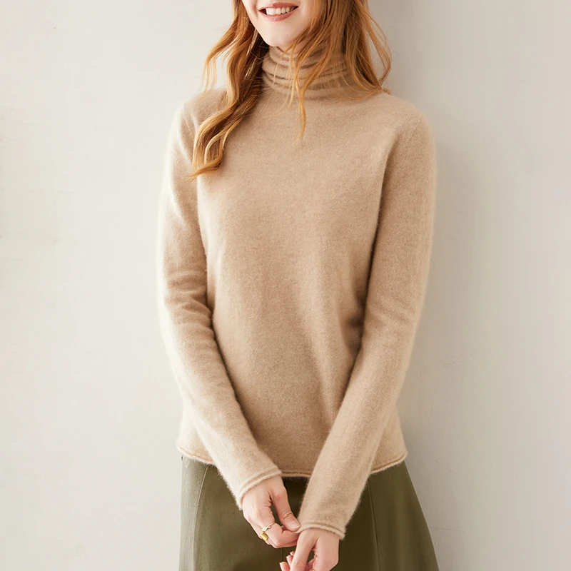 

Light And Soft Autumn Winter Cashmere Sweater Turtleneck Pullover Women Long Sleeve Knitwear Basic Elegant Clothing Tops