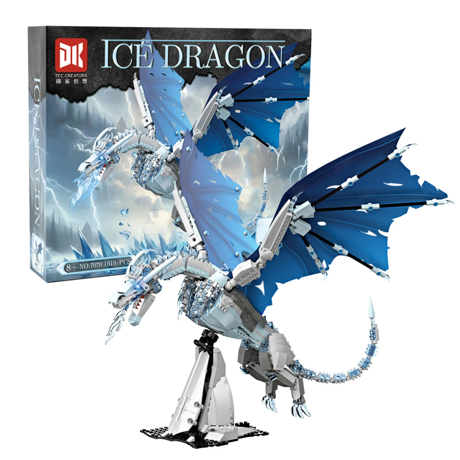 

Deke 7070PCS Ice Dragon Building Blocks Model Kit - 1060PCS Collectible Display Bricks for Adults & Teens