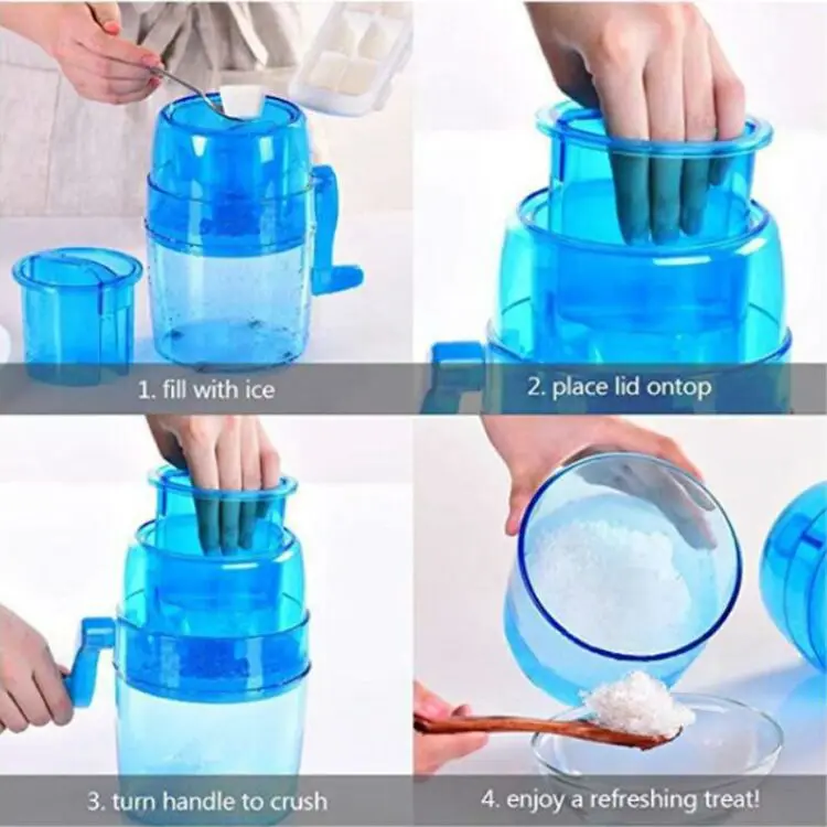 كسارة الجليد اليدوية المحمولة مع مقبض ، صانع طين الجليد ، المنزل عصير مخروط الثلج ، كتلة صنع آلة ، ماكينة حلاقة الجليد