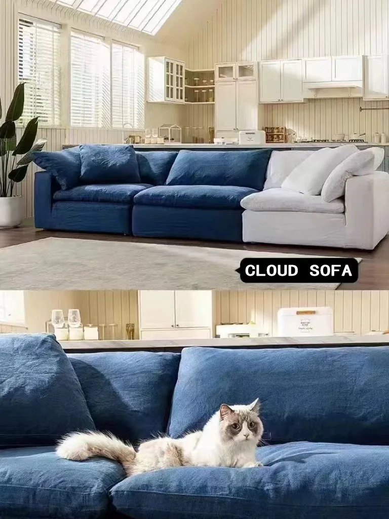 cloud sofa white module waterproof fabric detachable and washable homestay rental house minimalist sofa